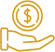 Hand holding coin symbol representing dental savings and financial benefits for patients.